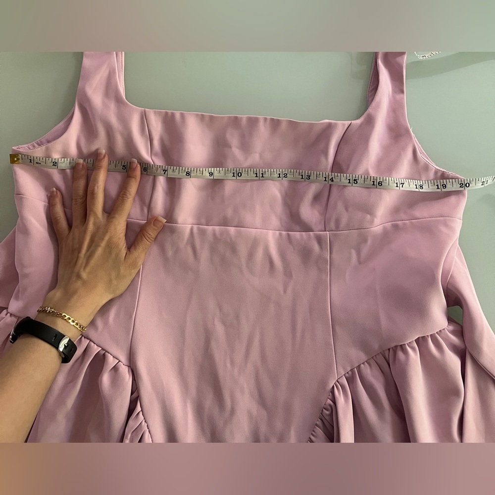 Finesse Pink Emi Bow Mini Dress Women’s Size 1X Sleeveless Tie Party Zip Back - Picture 11 of 16